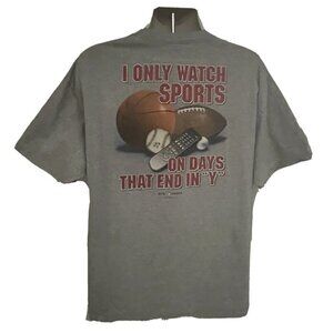 Big Dogs Mens Gray Double Graphic T-Shirt XL Stretch Cotton Novelty Sports Fan